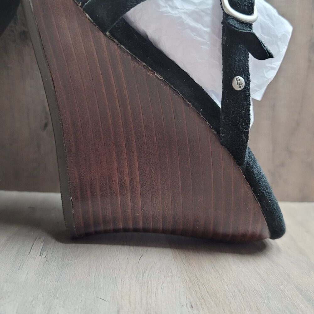 UGG 3191 Jullita II Black Suede Wedge Slide Sandals Shoes 5.5 - Picture 8 of 16
